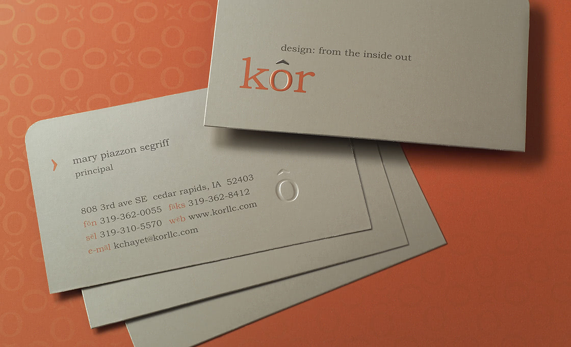kôr business cards and pattern